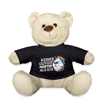 Härter als ich – Einhorn Kraftdesign - Teddy - Schwarz - Vorne