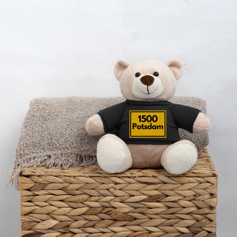 Place sign - then retro old zip code 1500 Potsdam Teddy Bear