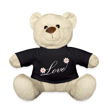 Conception de script d’amour floral - Nounours - noir - Devant