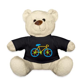 Fahrrad Bike Rad Kinder Comic Zeichnung Outdoor - Teddy - Schwarz - Vorne