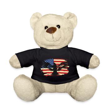 American Pride Eagle on Flag - Teddy Bear - black - Front