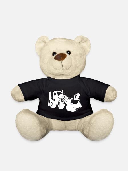 Bagger Radlader Baugeräteführer Silhouette - Teddy - Schwarz