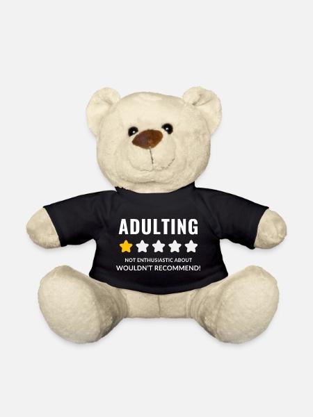 Conception de badge d’adulte sceptique - Nounours - noir