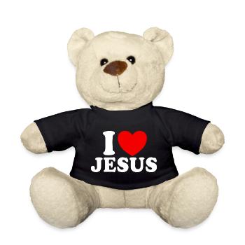 Ich liebe Jesus, christlicher Glaube, Kirche, Bibe - Teddy - Schwarz - Vorne
