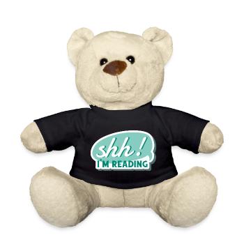 Shh! I'm Reading - Quiet, I Read - Book, Books - Teddy Bear - black - Front