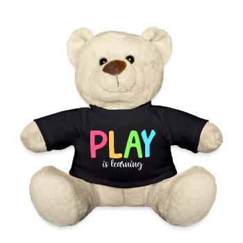 Playing is learning, preschool, preschool, kindergarten - Teddy Bear - black - Front