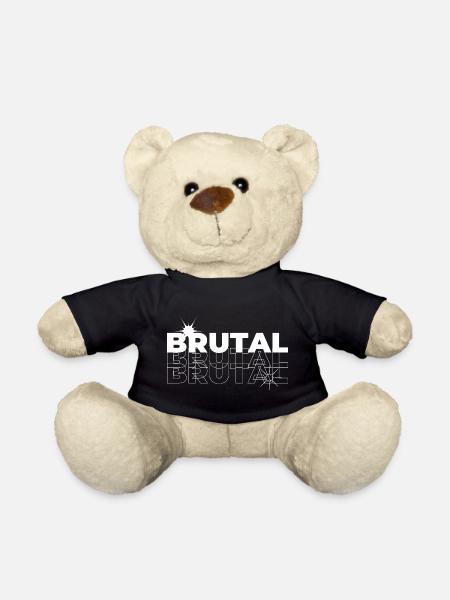 Brutaler geometrischer Echo-Druck - Teddy - Schwarz