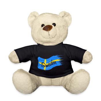 Drapeau suédois - Nounours - noir - Devant