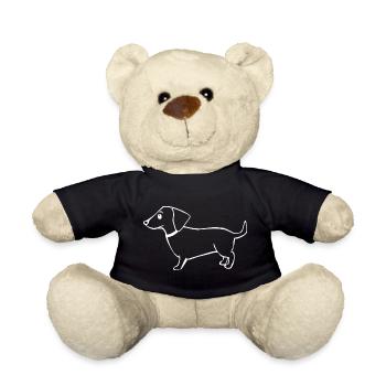 Teckel chien T-shirt Chien Chemise Cadeau - Nounours - noir - Devant