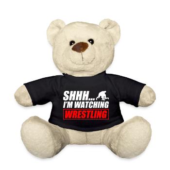 I'm watching wrestling lustiges Wrestling Wrestler - Teddy - Schwarz - Vorne