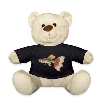Farbiger Goldfisch Vintage-Print - Teddy - Schwarz - Vorne