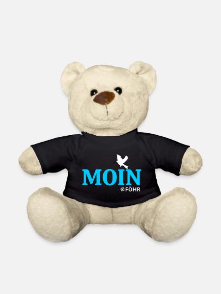 Moin Föhr - Maritime North Sea Island Design - Teddy Bear - black