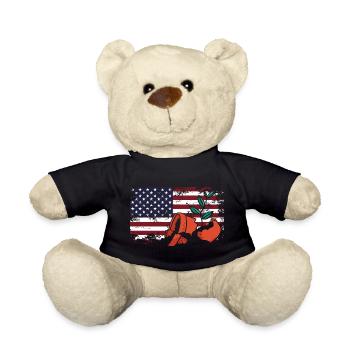 Usa Flagge Gebrochene Pflanze Liebhaber - Teddy - Schwarz - Vorne