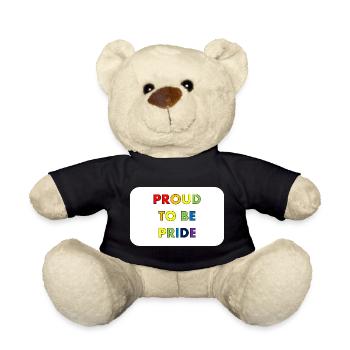 Proud to be Pride in rainbow style - Teddy Bear - black - Front