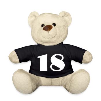 18. 18 JAHRE ALT. 18-JÄHRIGES JUBILÄUM. 18. GEBURTSTAG. - Teddy - Schwarz - Vorne