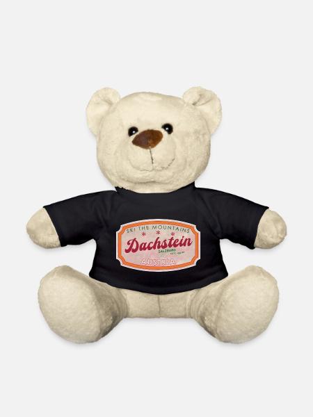 Dachstein Austria Alpenabzeichen-Druck - Teddy - Schwarz