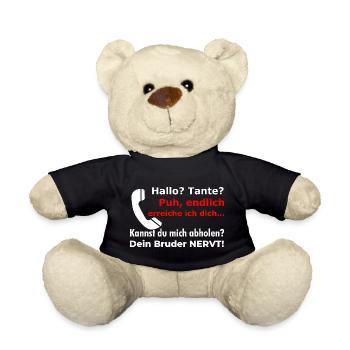 Hallo Tante, dein Bruder nerv! Lustig Patentante - Teddy - Schwarz - Vorne