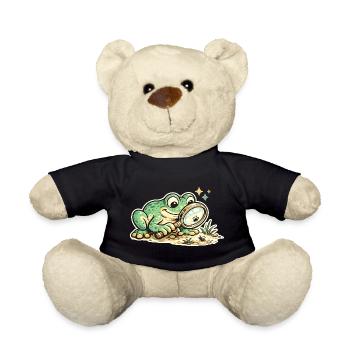 Frog detective in search of clues - Teddy Bear - black - Front