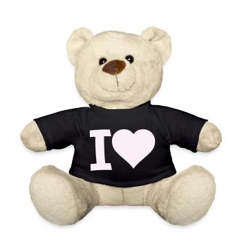 I Love Heart Motif - Teddy Bear - black - Front