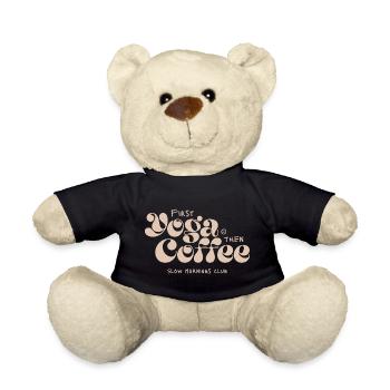 Yoga zuerst, Kaffee danach - Teddy - Schwarz - Vorne
