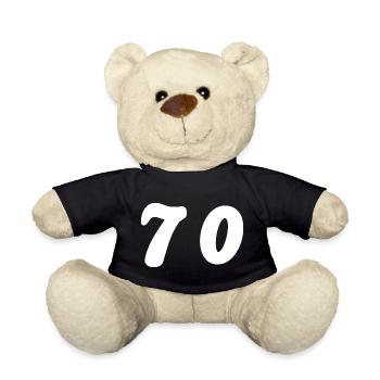 70. 70 ANS. 70e ANNIVERSAIRE. ANNIVERSAIRE 70 ANS. - Nounours - noir - Devant