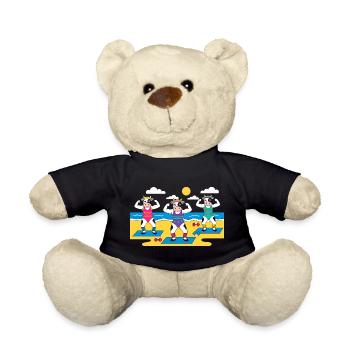 Cow Yoga Beach - Teddy Bear - black - Front