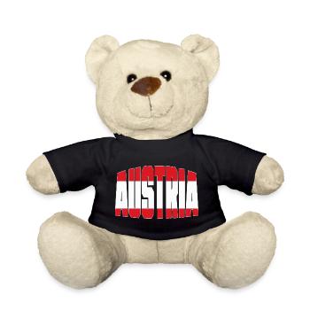 Österreich Fussball Shirt, Austria Fan Design - Teddy - Schwarz - Vorne