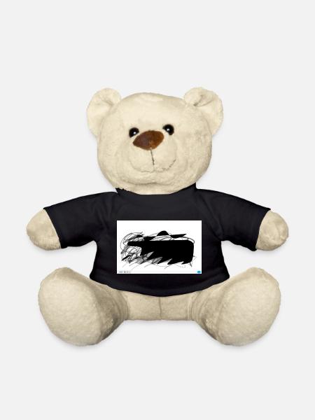 Black abstract blob with lines - Teddy Bear - black