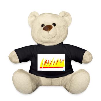 Lignes de flamme jaune-rouge - Nounours - noir - Devant