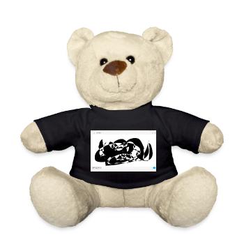 Schwarze Abstraktion Linienflug - Teddy - Schwarz - Vorne