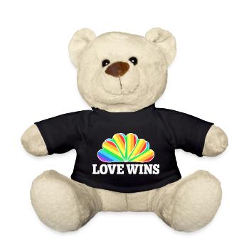 Love Wins - Rainbow Statement Design - Nounours - noir - Devant