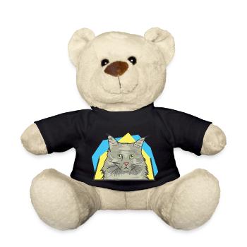 Chatte aux cheveux longs semble surpris - Nounours - noir - Devant