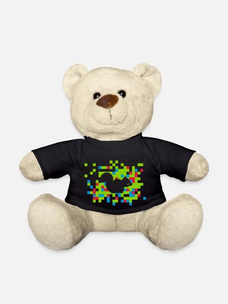 Squirrel tiles animal - Teddy Bear - black