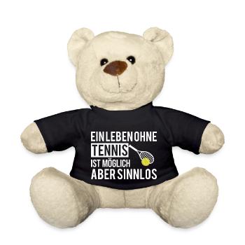 tennis saying funny humor fun - Teddy Bear - black - Front