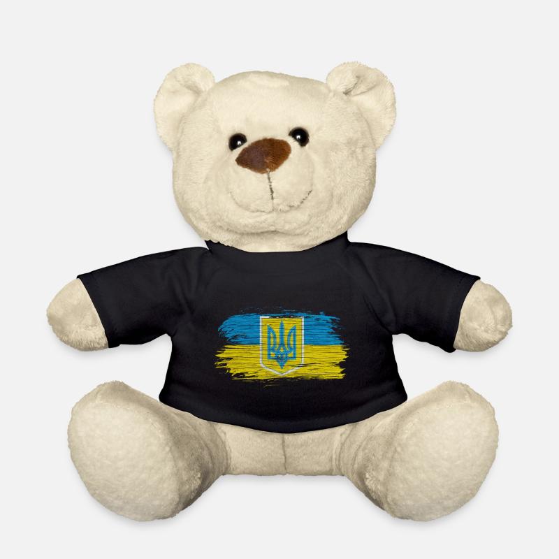 Drapeaux ukraine design avec les couleurs nationales - Nounours - noir