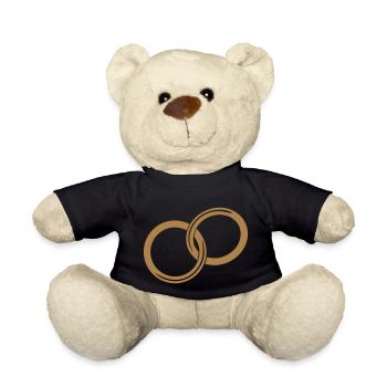 Wedding rings / / Golden Rings / / marriage - Teddy Bear - black - Front
