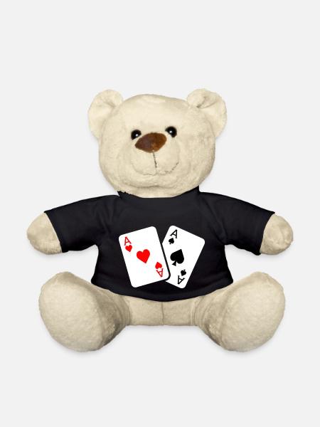 Card game with two aces - Teddy Bear - black