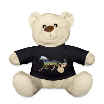 horse racing - Teddy Bear - black - Front
