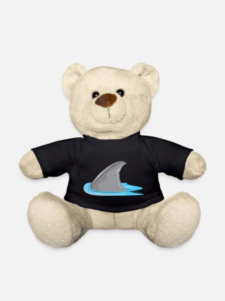 Requin en vue! Aileron de requin dans la mer - Nounours - noir