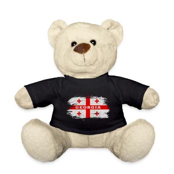 Georgien Vintage Flagge - Teddy - Schwarz - Vorne