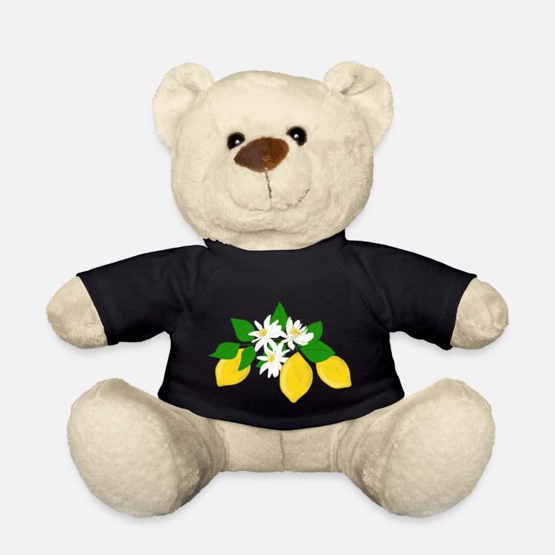 Lemons, lemon blossoms - Teddy Bear - black