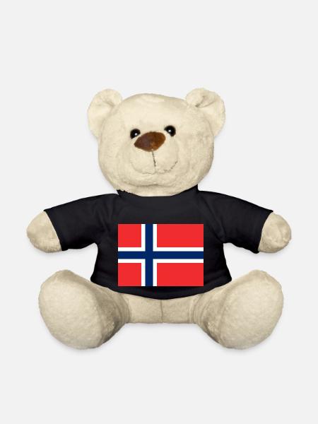 Flag of Norway 🇳🇴 - Teddy Bear - black
