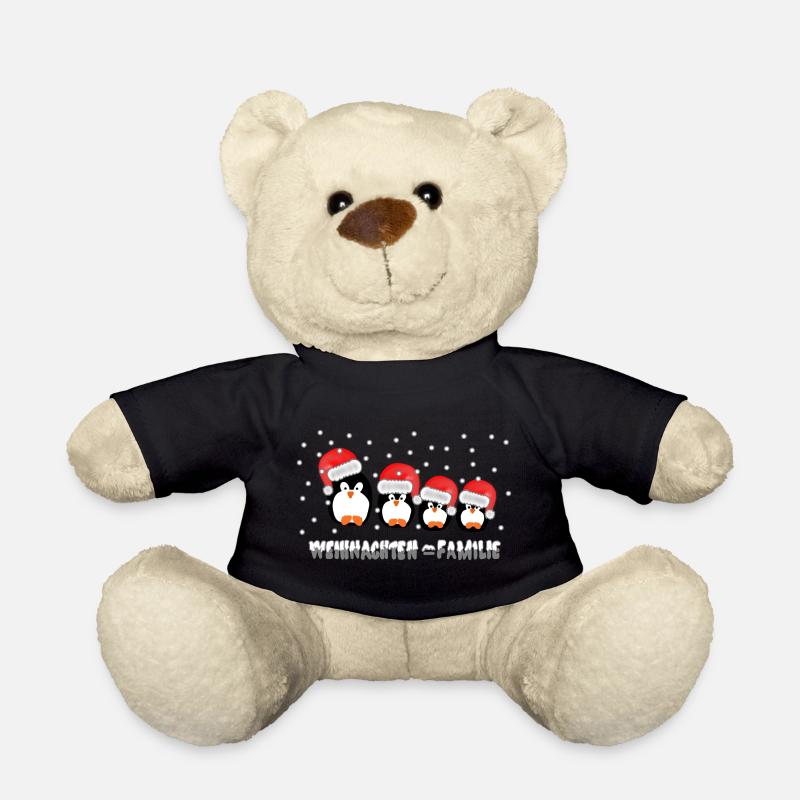Weihnachten = Familie / X Mas / Pinguine / Schnee - Teddy - Schwarz