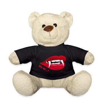 Bite me ... - Teddy Bear - black - Front