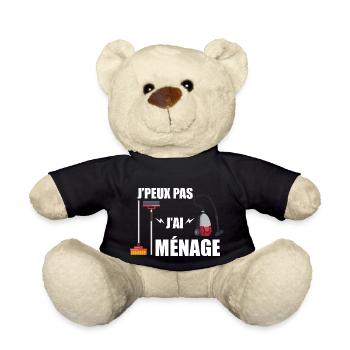 j'peux pas j'ai ménage - Nounours - noir - Devant