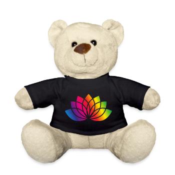 buntes stilisiertes Blüten Symbol - Teddy - Schwarz - Vorne