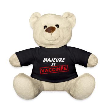 Majeure et vaccinée - Nounours - noir - Devant