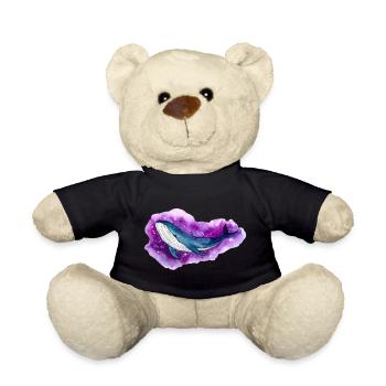 Blauwal Galaxy Space Whale Fantasy Shirt - Teddy - Schwarz - Vorne