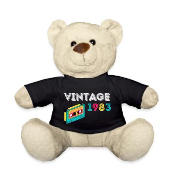 Vintage 1983 cassette 39 years old 1983 - Teddy Bear - black - Front