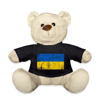 Ukraine Flag Flag Grunge Retro Vintage - Teddy Bear - black - Front